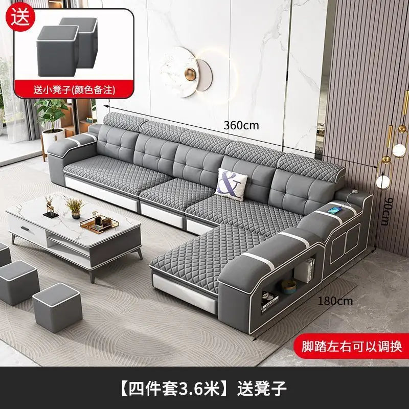Modern U-Shaped Sectional Sofa with Removable Covers