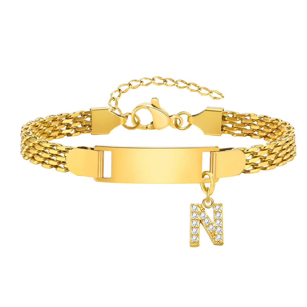 Personalized Stainless-Steel Initial Bracelet