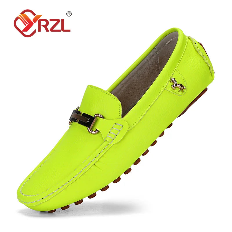 YRZL Men’s Faux-Leather Slip-On Loafers