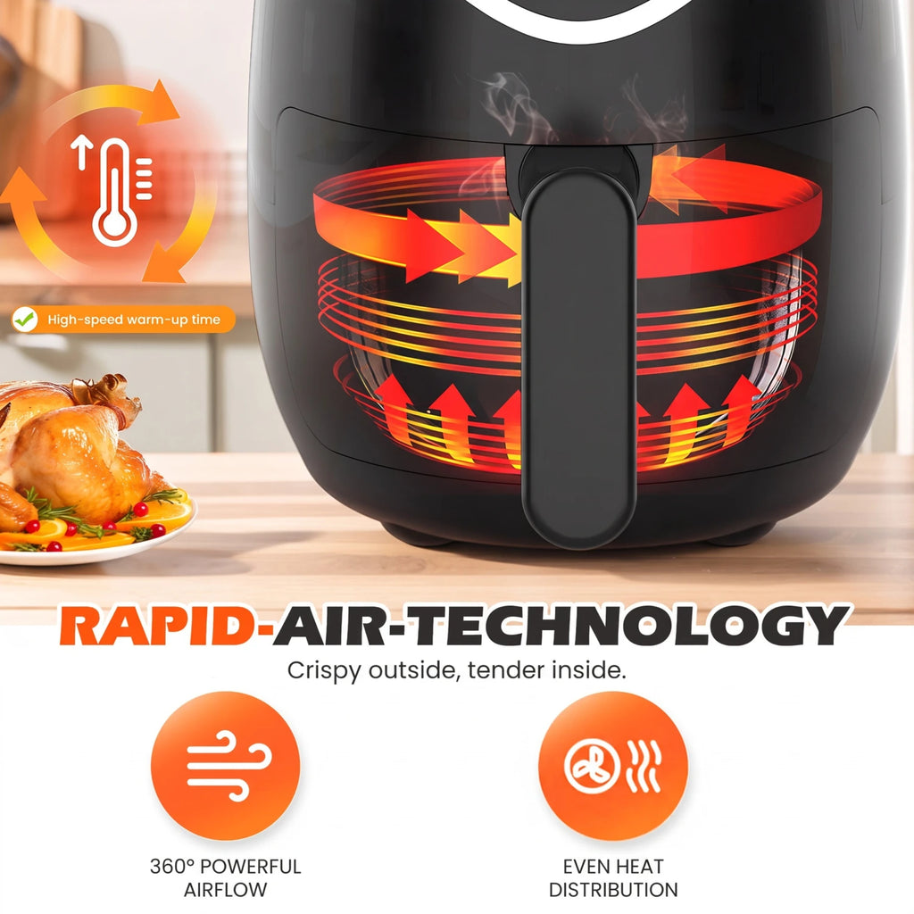 OYAJIA CY-2001-EA 2.8 L Air Fryer with 6 Presets