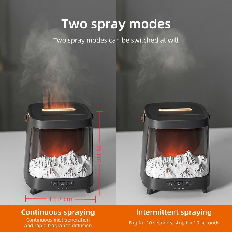 Aurora Flame-Effect USB Humidifier & Aroma Diffuser with Remote