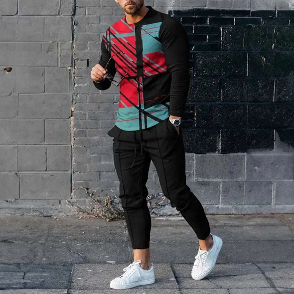 Men’s Printed Sweatshirt & Sweatpants Set
