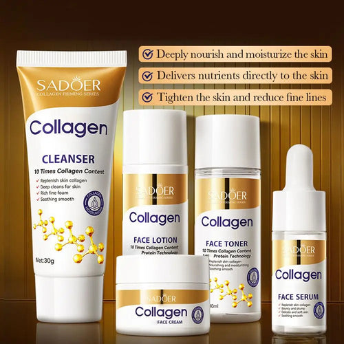 5-Piece Collagen Skincare Set for Travel