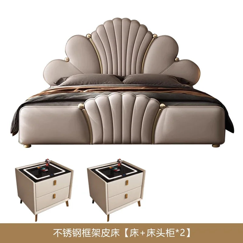 Modern Bed Frame with Air-Pressure Lift Structure