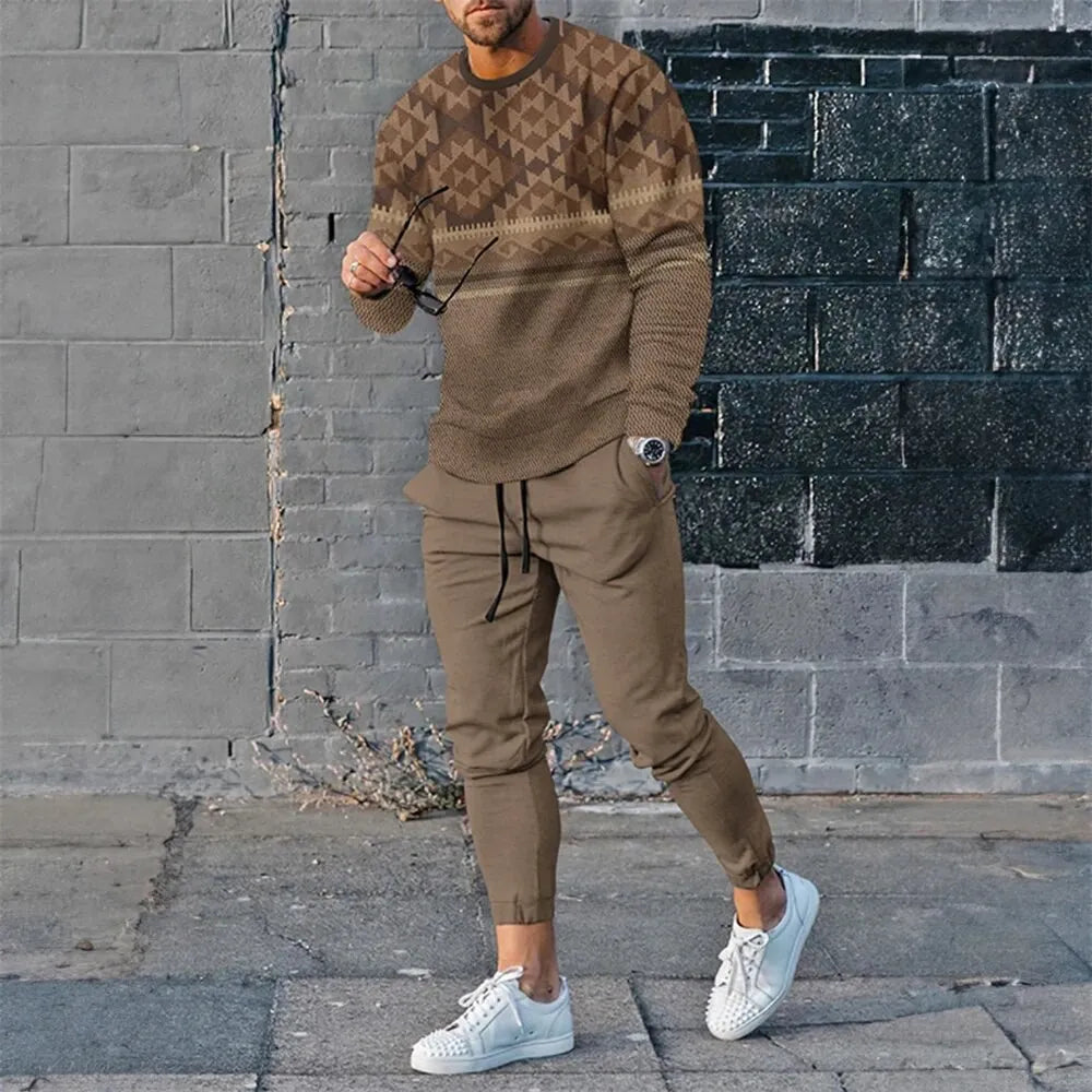 Men’s Printed Sweatshirt & Sweatpants Set