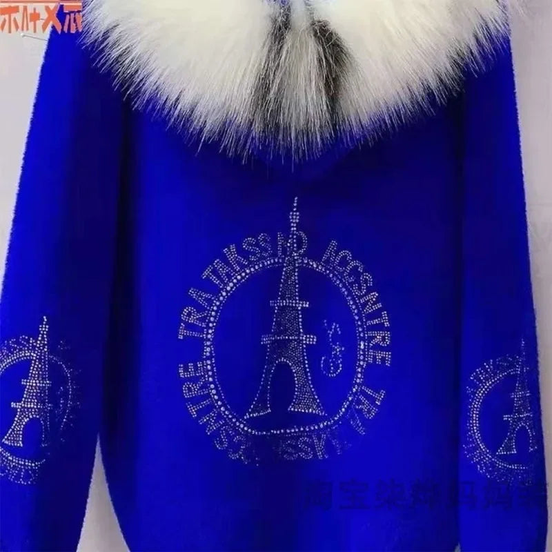 Women's Hooded Faux-Fur Look Winter Coat