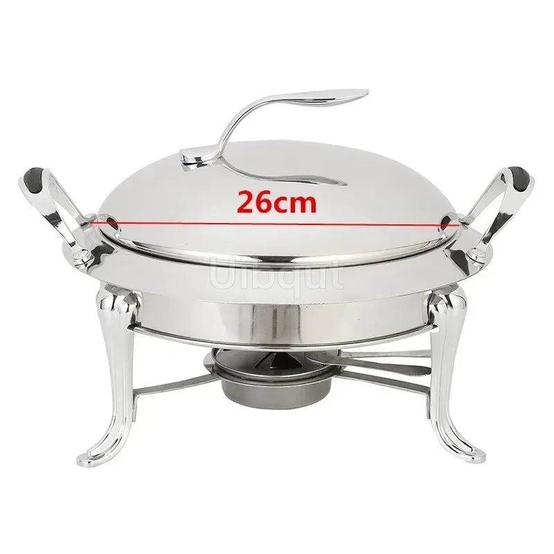 Gold-Finish Stainless Steel Chafing Dish Pot for Hotpot