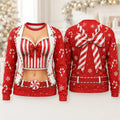 Santa Corset Illusion Print Christmas Crewneck Sweatshirt