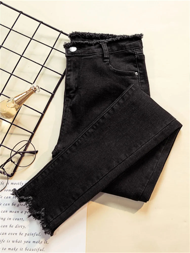 Women's High-Waisted Stretch Skinny Jeans | Model Pink
