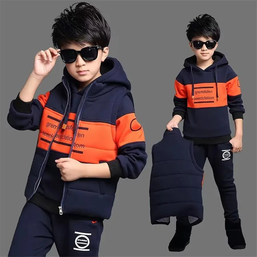 Kids’ 3-Piece Fleece Tracksuit – Jacket, Sweater & Trousers