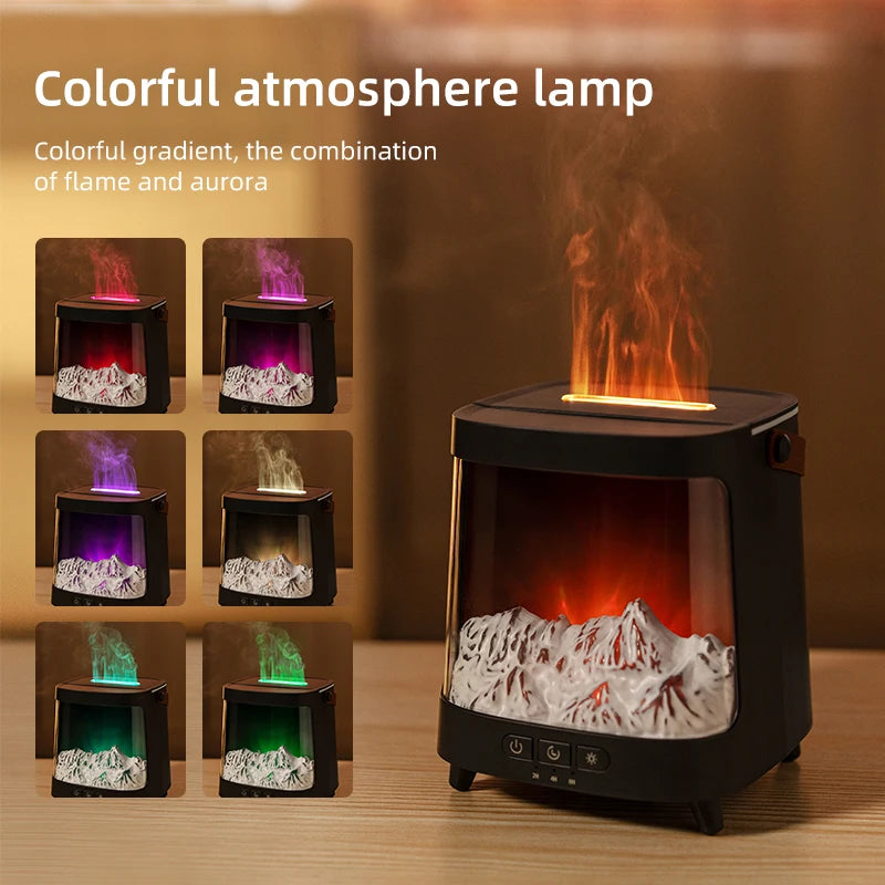 Aurora Flame-Effect USB Humidifier & Aroma Diffuser with Remote
