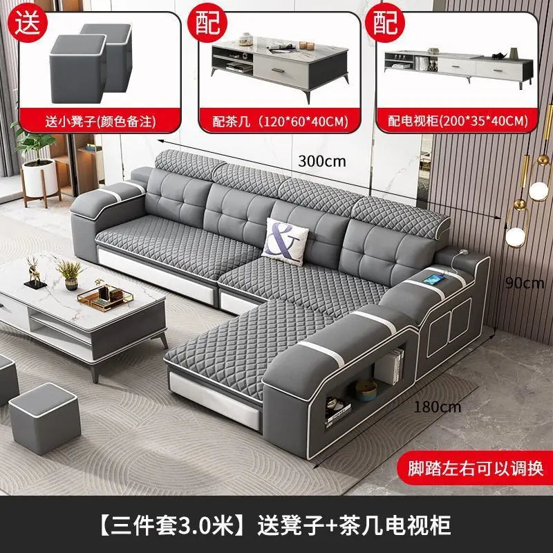 Modern U-Shaped Sectional Sofa with Removable Covers