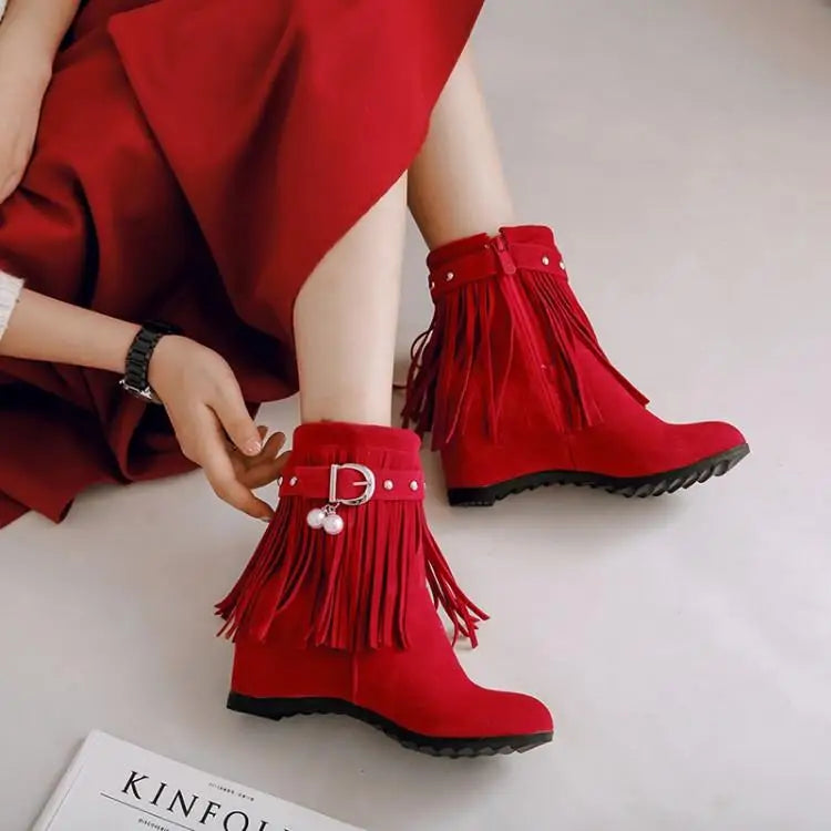 Women's Ankle Boots with 6 cm Height-Boosting Heel | Model Pink
