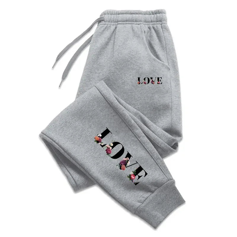 Women’s LOVE Print Elastic-Waist Joggers