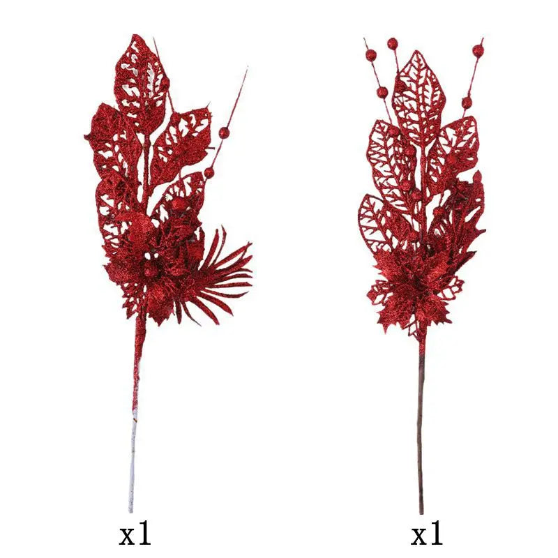 Glitter Christmas Berry Stems – Set of 2