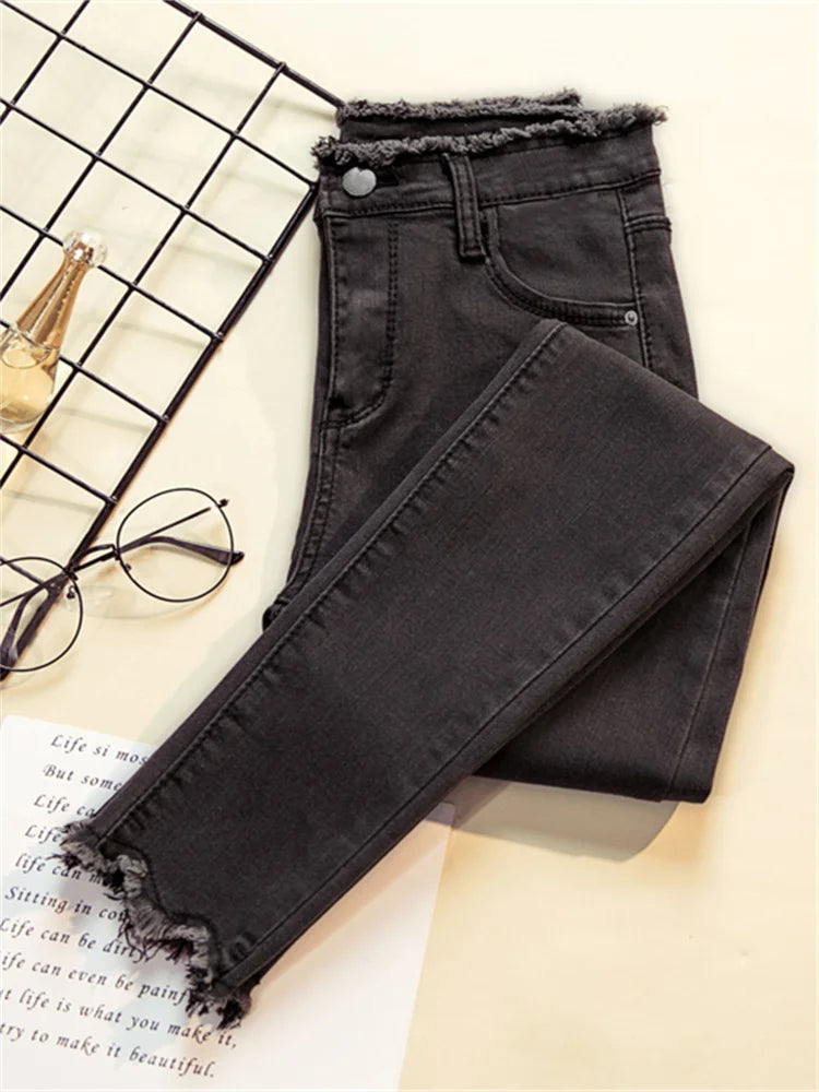 Women's High-Waisted Stretch Skinny Jeans | Model Pink