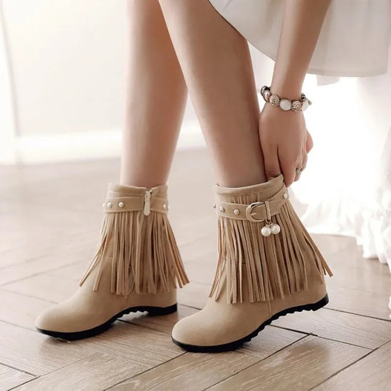 Women's Ankle Boots with 6 cm Height-Boosting Heel | Model Pink
