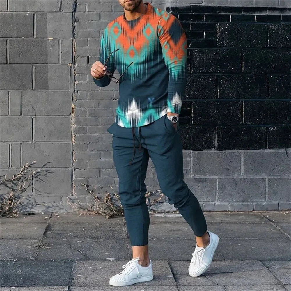 Men’s Printed Sweatshirt & Sweatpants Set