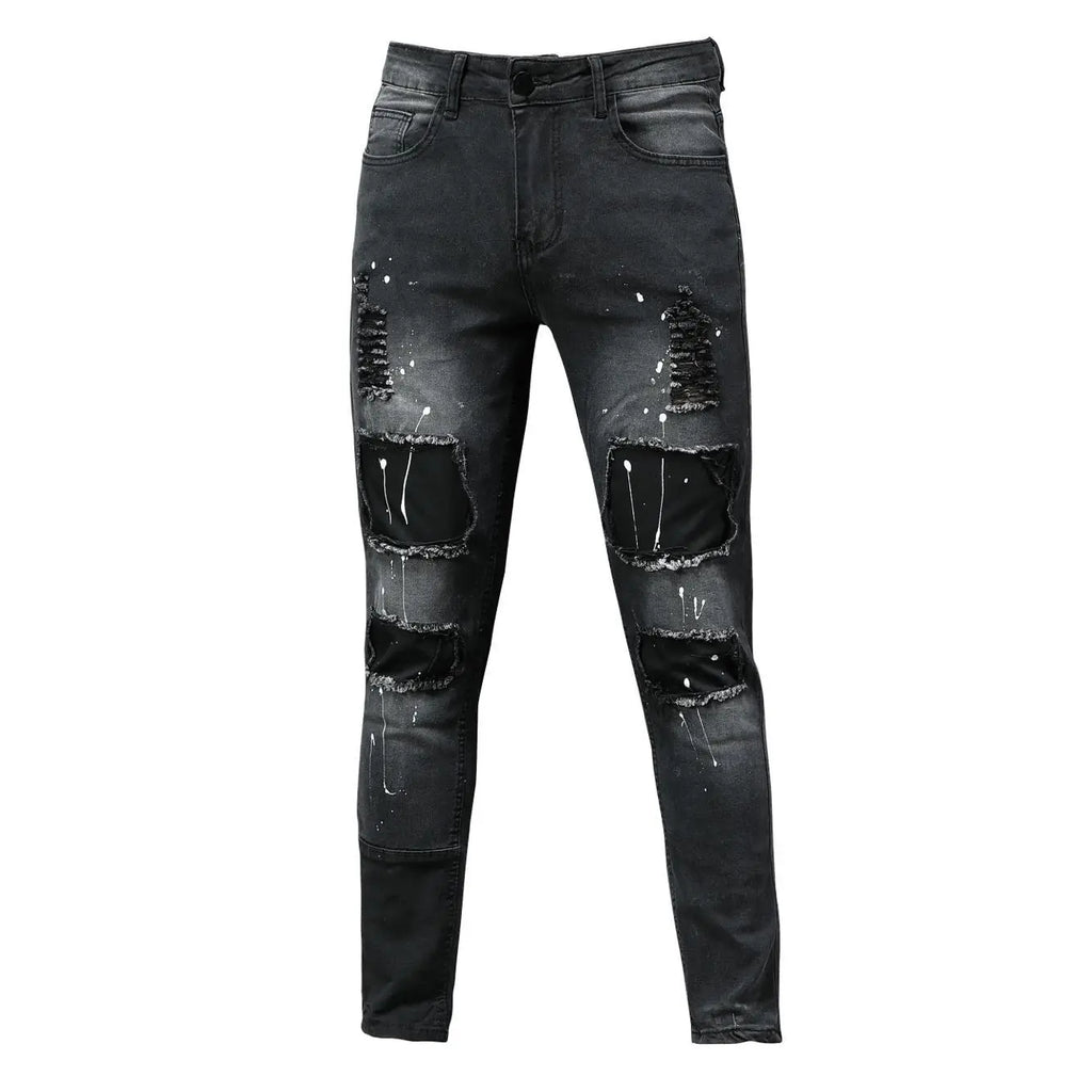 Men’s Ripped Slim-Fit Stretch Jeans
