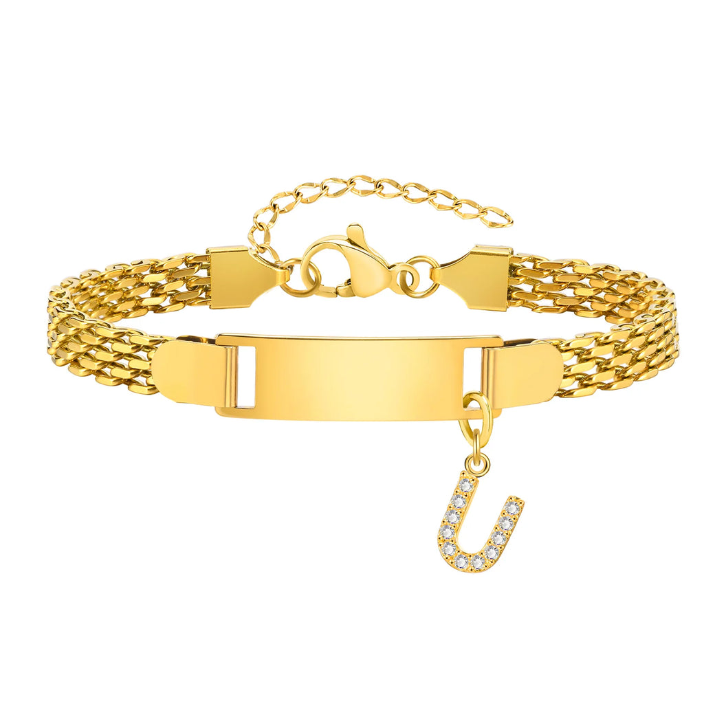 Personalized Stainless-Steel Initial Bracelet