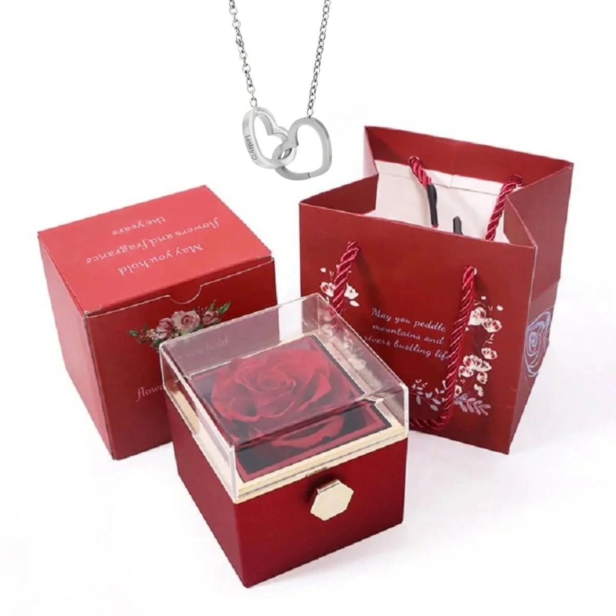 Personalized Rotating Heart Pendant Necklace