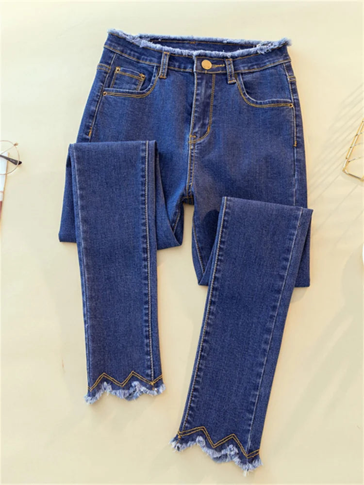 Women's High-Waisted Stretch Skinny Jeans | Model Pink
