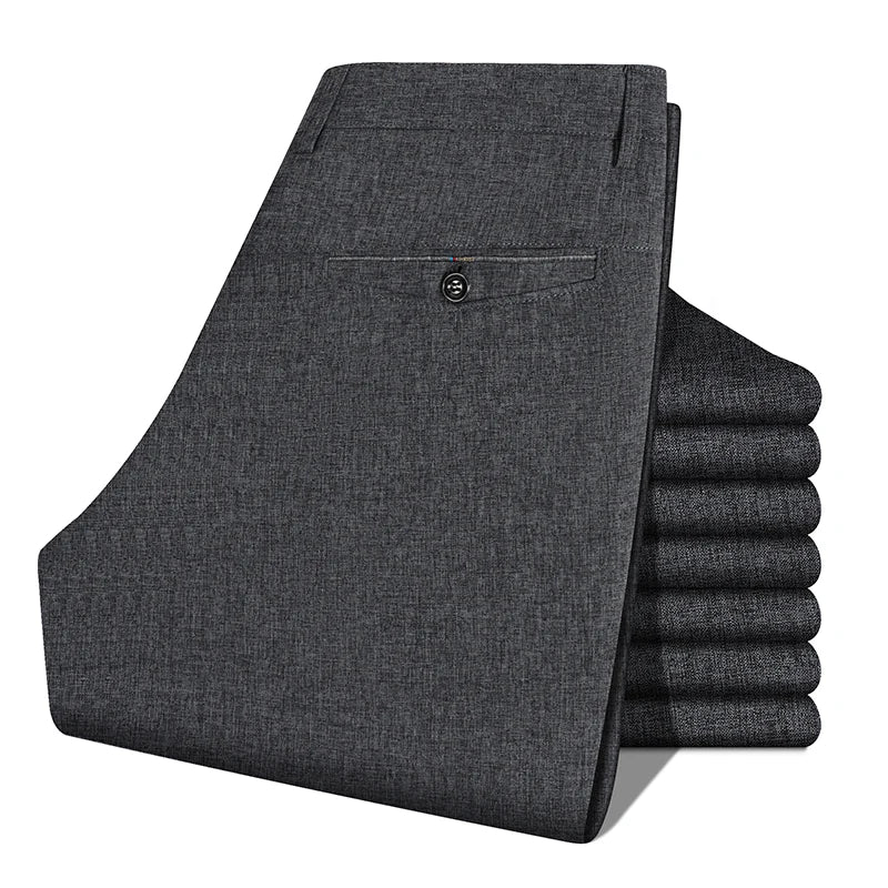 Men's Straight-Leg Polyester Dress Pants