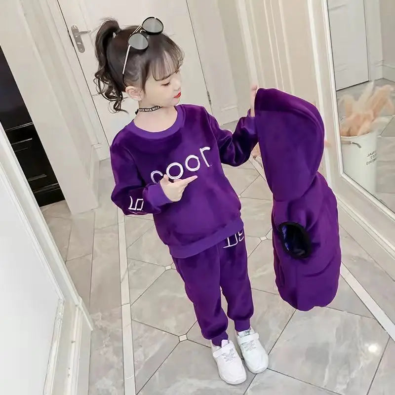Kids’ 3-Piece Fleece Tracksuit – Jacket, Sweater & Trousers