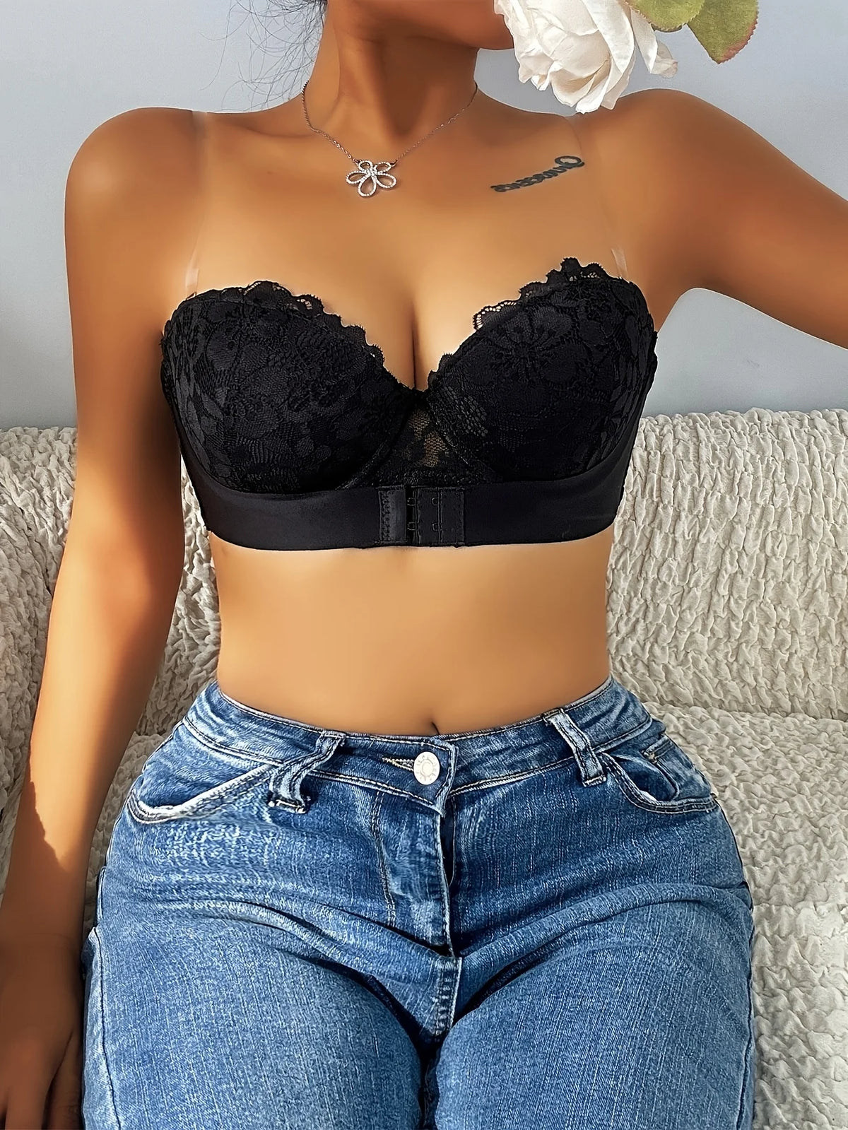 Women's Strapless Lace Underwire Bra