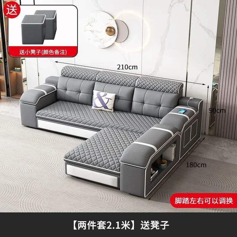 Modern U-Shaped Sectional Sofa with Removable Covers