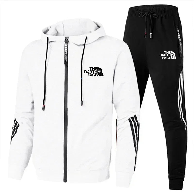 Men's Printed Full-Zip Hoodie and Jogger Set