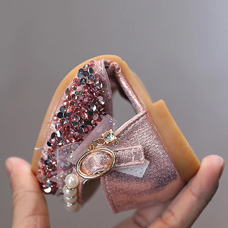 Girls' Leather Sandals with Sequin Bow Detail