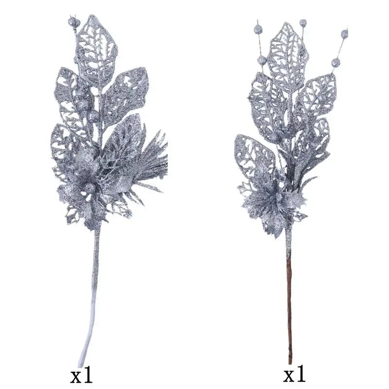 Glitter Christmas Berry Stems – Set of 2