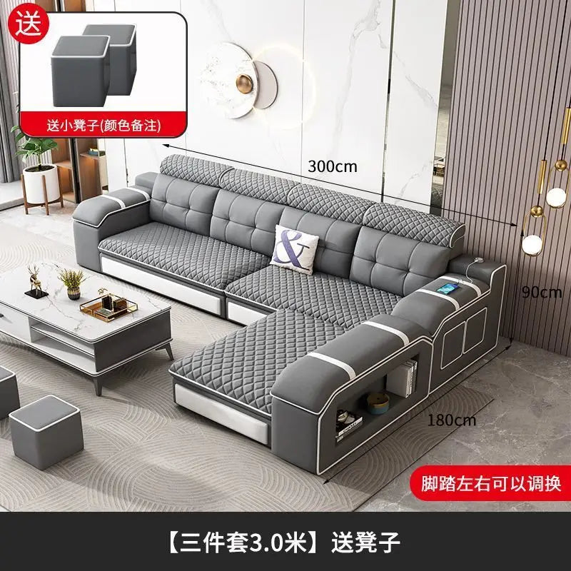Modern U-Shaped Sectional Sofa with Removable Covers