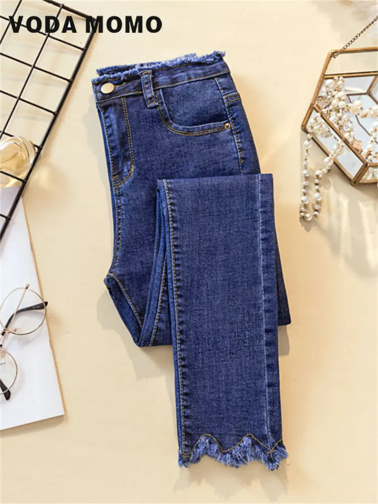 Women's High-Waisted Stretch Skinny Jeans | Model Pink