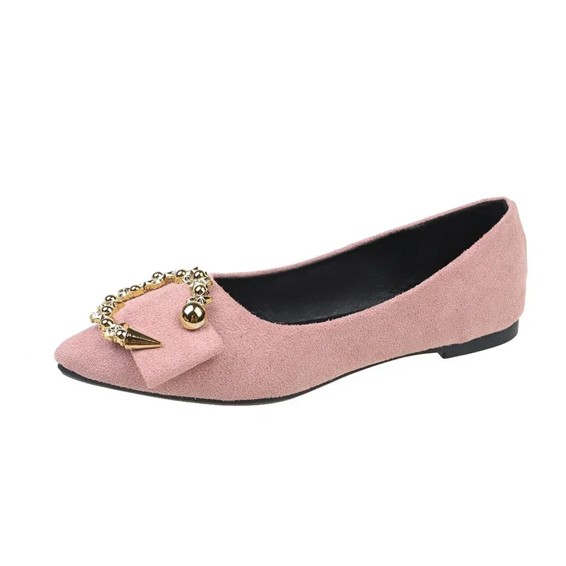 Women's Pointed-Toe Slip-On Loafers with Metal Detail