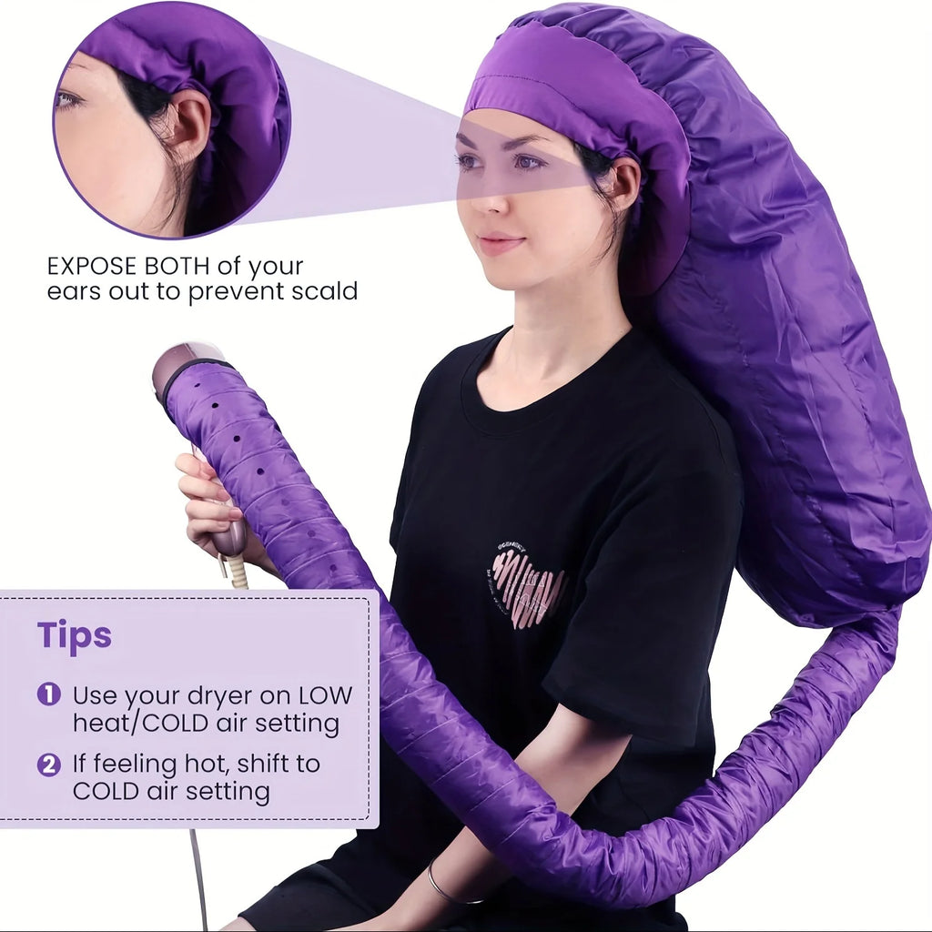 Bonnet Hair Dryer Attachment with Adjustable Strap