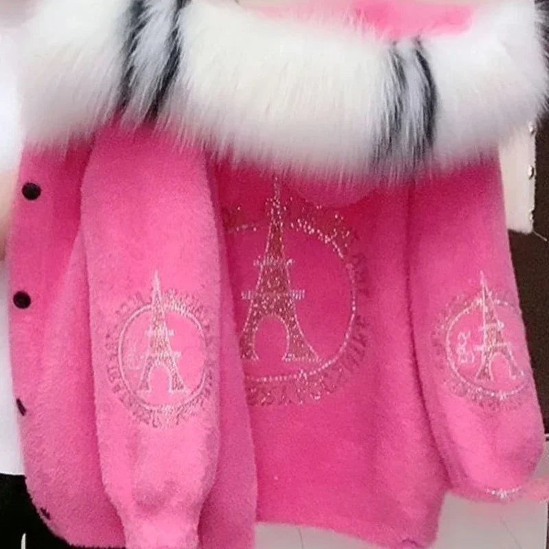 Women's Hooded Faux-Fur Look Winter Coat