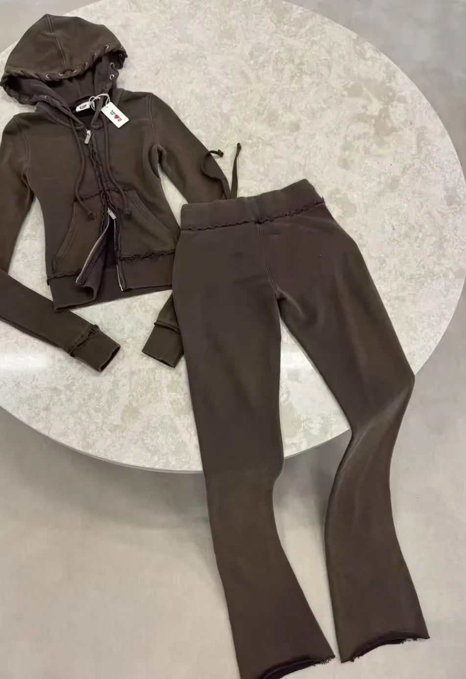 Women's Zip-Up Hoodie & Drawstring Pants Set