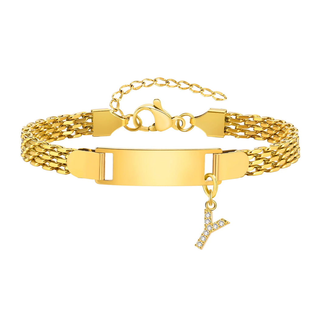 Personalized Stainless-Steel Initial Bracelet