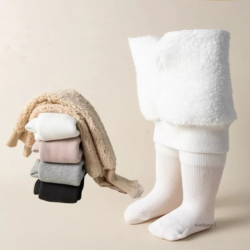 Kids' Thick Cotton Winter Tights | Model Pink
