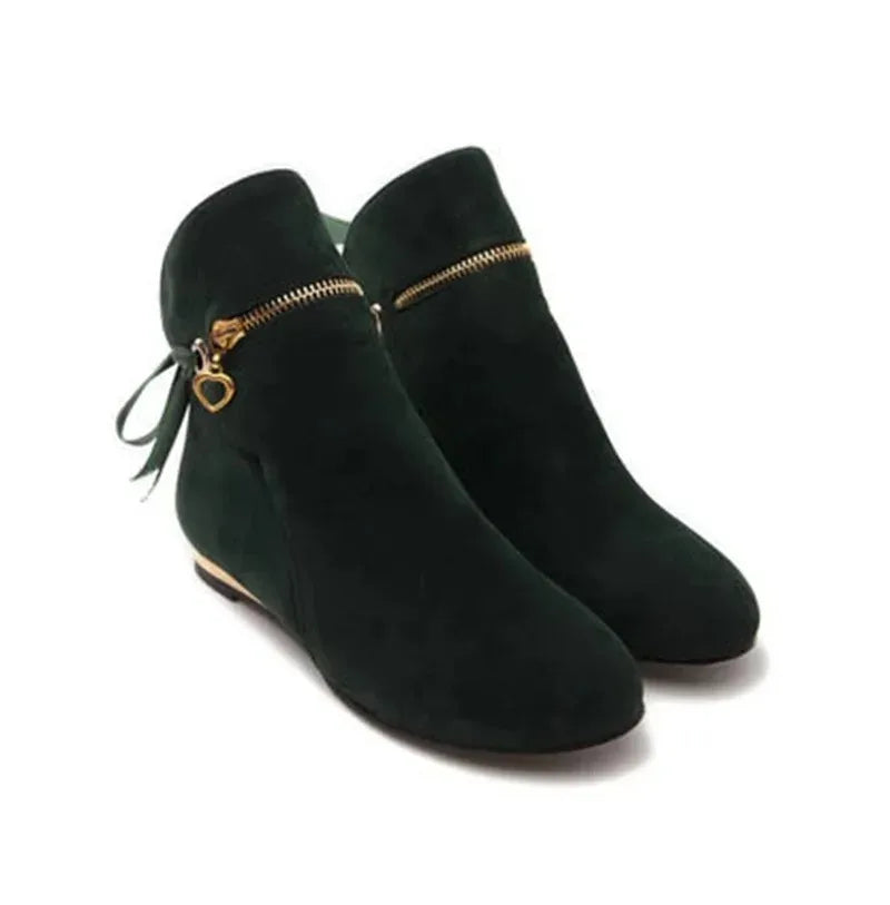 Women's Faux-Suede Ankle Boots with Bow Detail | Model Pink