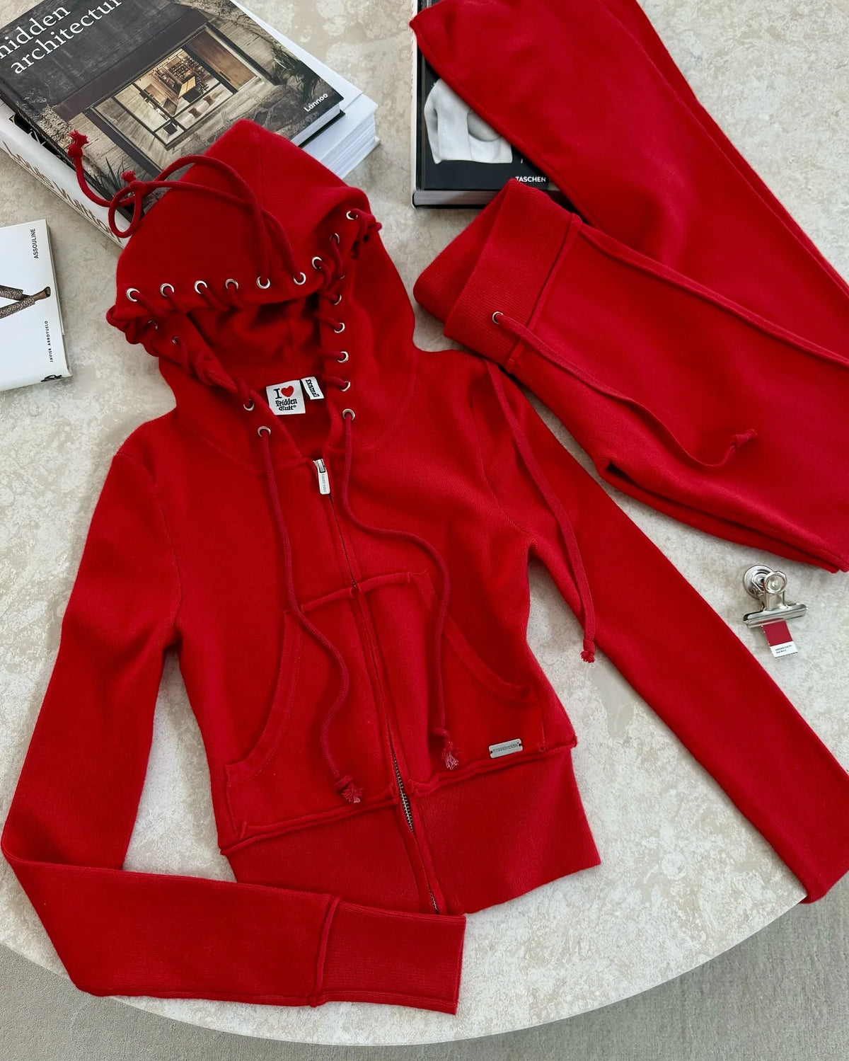 Women's Zip-Up Hoodie & Drawstring Pants Set