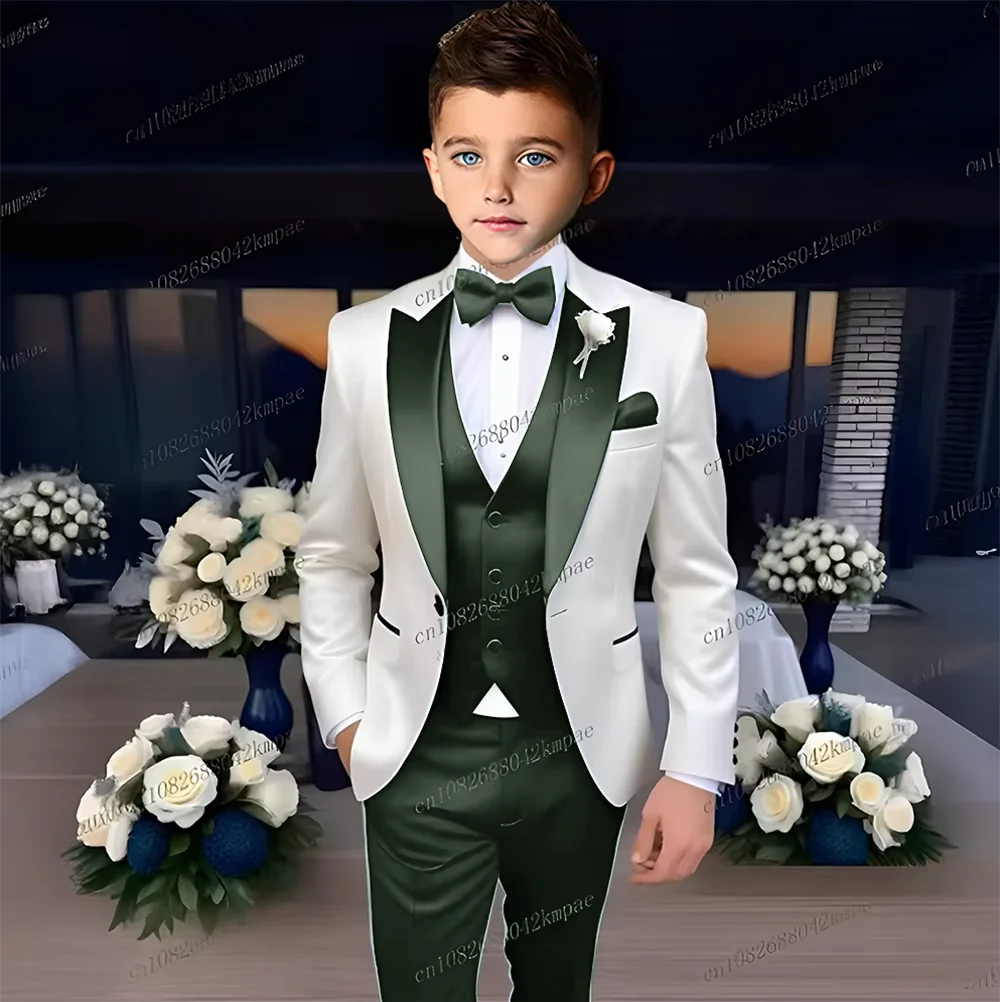 Boys’ 3-Piece Formal Suit – Blazer, Vest & Trousers