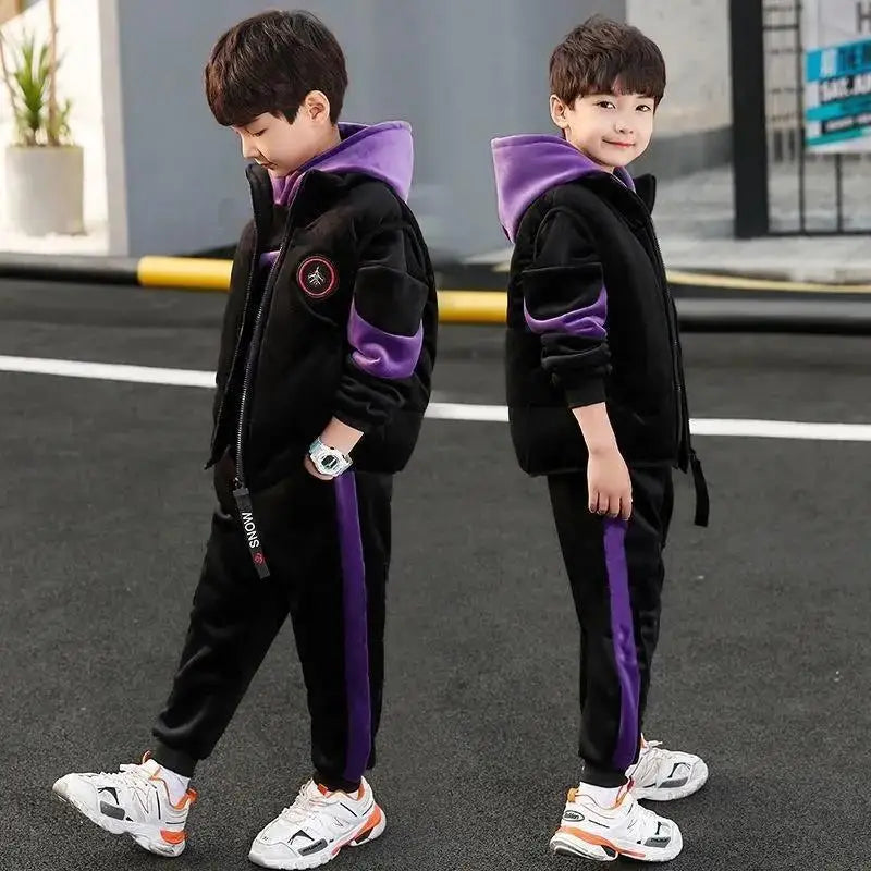 Kids’ 3-Piece Fleece Tracksuit – Jacket, Sweater & Trousers