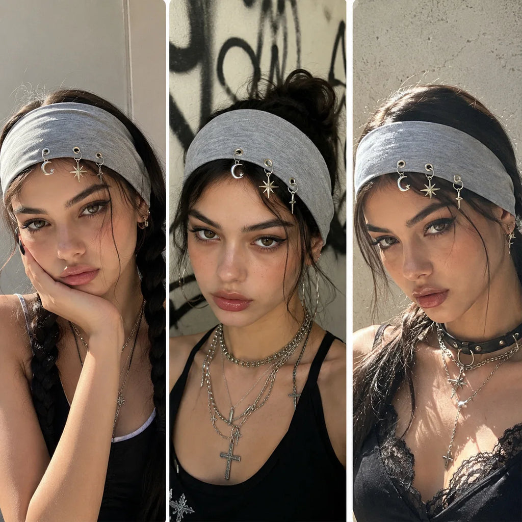 Women's Y2K Star & Moon Elastic Headband