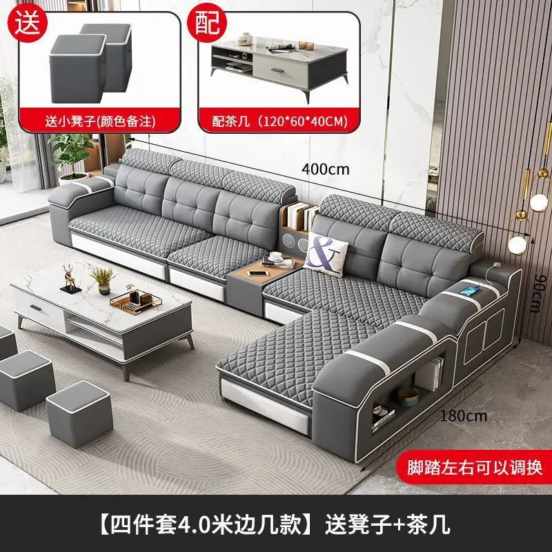 Modern U-Shaped Sectional Sofa with Removable Covers