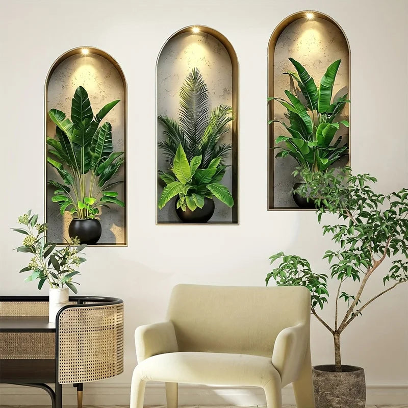 Watercolour Plant Wall Stickers – Self-Adhesive Decor