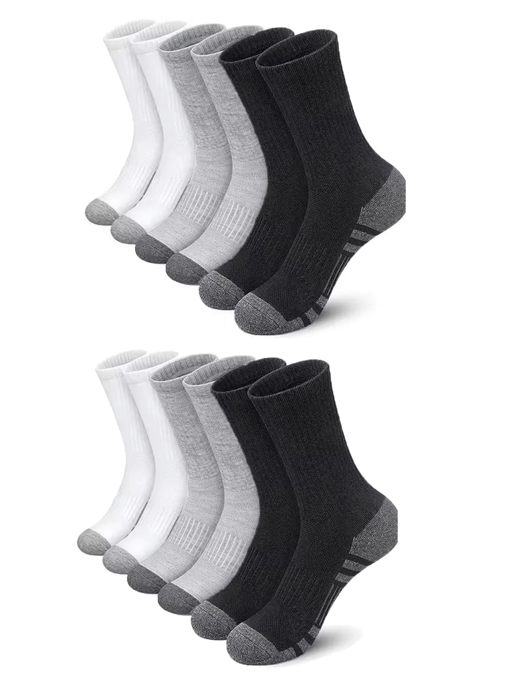 Men's Mid-Crew Cotton Athletic Socks