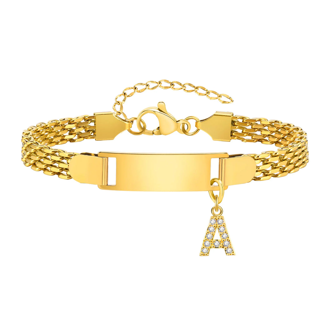 Personalized Stainless-Steel Initial Bracelet